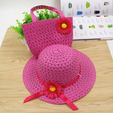 Load image into Gallery viewer, Hot Selling Summer Sun Hat Girls Kids Straw Hat Cap Beach Hats Bag