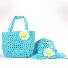 Load image into Gallery viewer, Hot Selling Summer Sun Hat Girls Kids Straw Hat Cap Beach Hats Bag