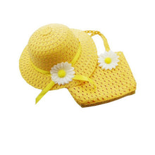 Load image into Gallery viewer, Hot Selling Summer Sun Hat Girls Kids Straw Hat Cap Beach Hats Bag