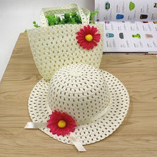 Load image into Gallery viewer, Hot Selling Summer Sun Hat Girls Kids Straw Hat Cap Beach Hats Bag