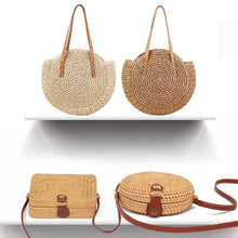 Load image into Gallery viewer, Simple Straw Round Women Shoulder Bag