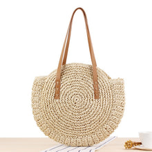 Load image into Gallery viewer, Simple Straw Round Women Shoulder Bag