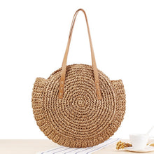 Load image into Gallery viewer, Simple Straw Round Women Shoulder Bag