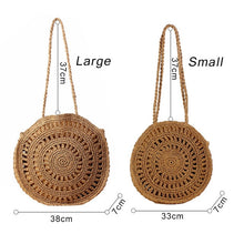Load image into Gallery viewer, Simple Straw Round Women Shoulder Bag