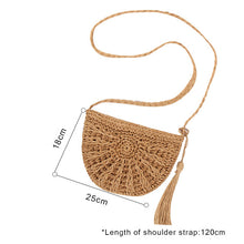 Load image into Gallery viewer, Simple Straw Round Women Shoulder Bag