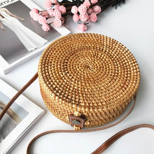 Load image into Gallery viewer, Simple Straw Round Women Shoulder Bag