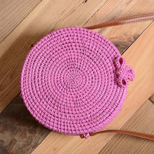 Load image into Gallery viewer, Simple Straw Round Women Shoulder Bag