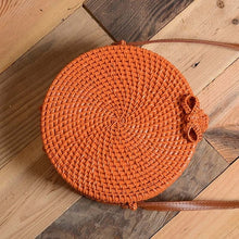 Load image into Gallery viewer, Simple Straw Round Women Shoulder Bag