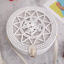 Load image into Gallery viewer, Round Straw Beach Bag