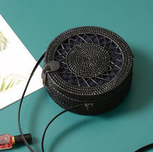 Load image into Gallery viewer, Round Straw Beach Bag