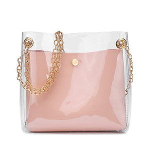 Women Fashion Solid Shoulder Transparent Bag